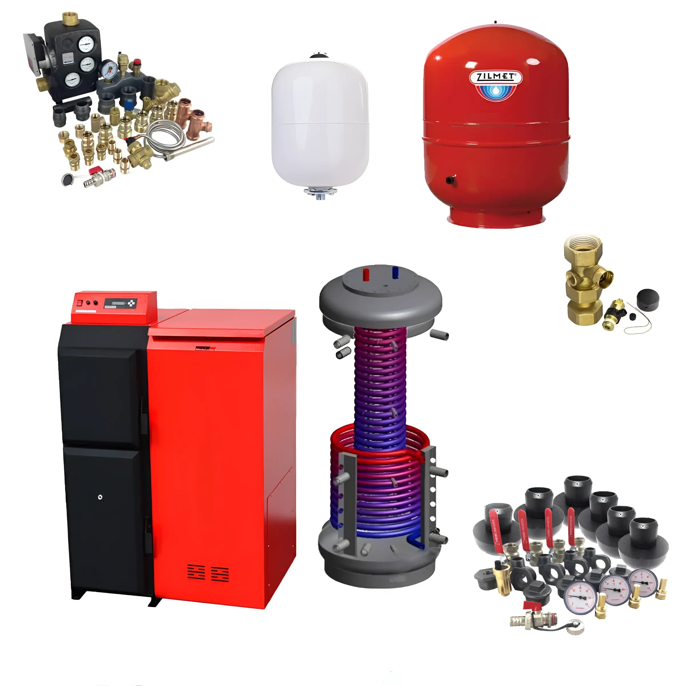 Heizsystemkomponenten des Thermoflux Pelling 25/135 mit Hygienespeicher und 2 WT