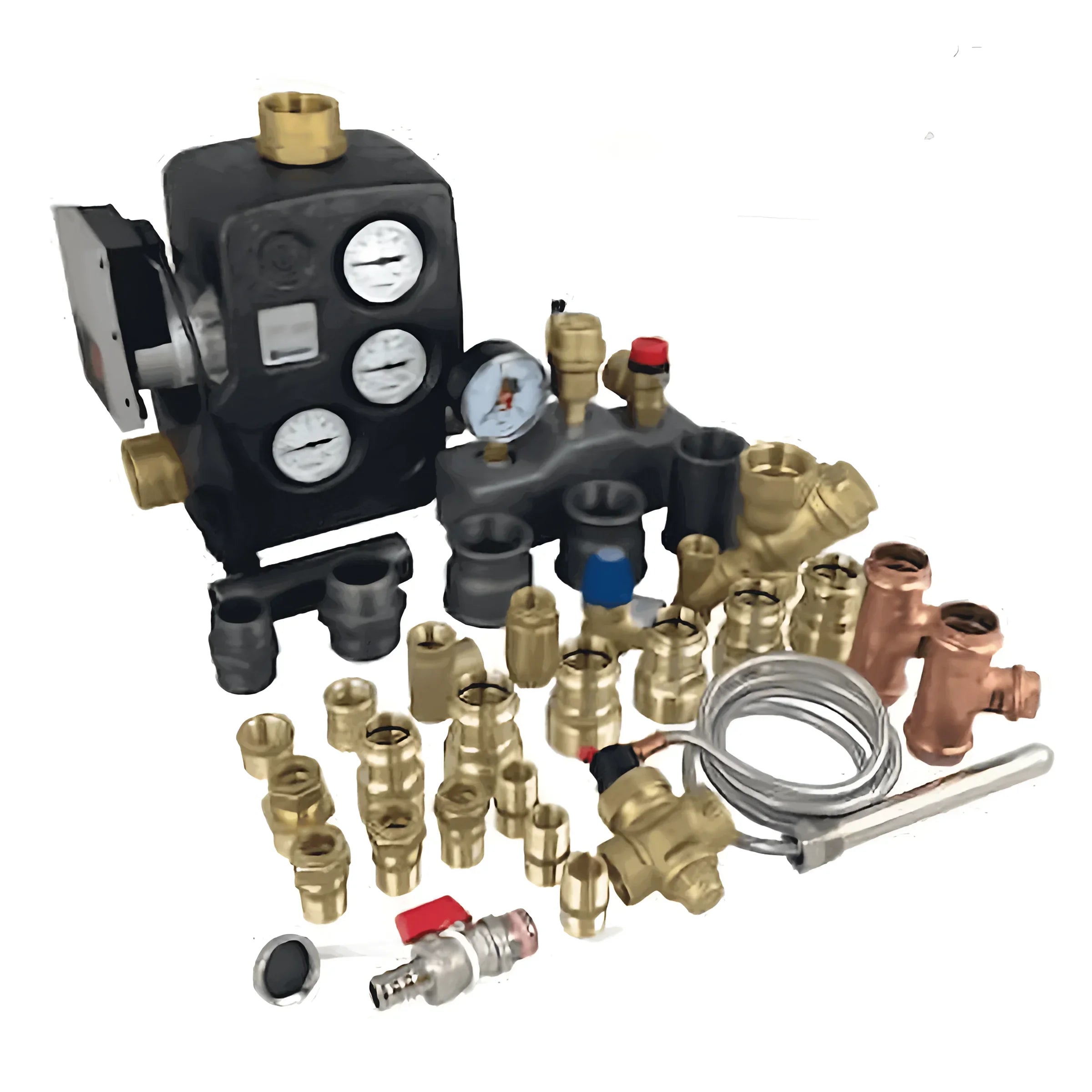 Anschlusspaket MPM mit Profipress Rotguss, Kupfer T-Stück 28x15x28mm und Schwarz Reduzierstück