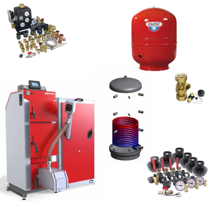 Defro Komfort Ekopell 14 kW Heizung Komplettpaket mit Pufferspeicher, Wärmetauscher und Zubehör 🛠️🏠