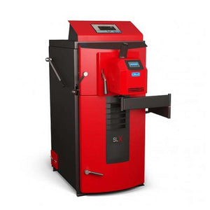 Roter und schwarzer Industrielle Heizkessel für Holz und Pellets im Produkt Attack SLX Combi