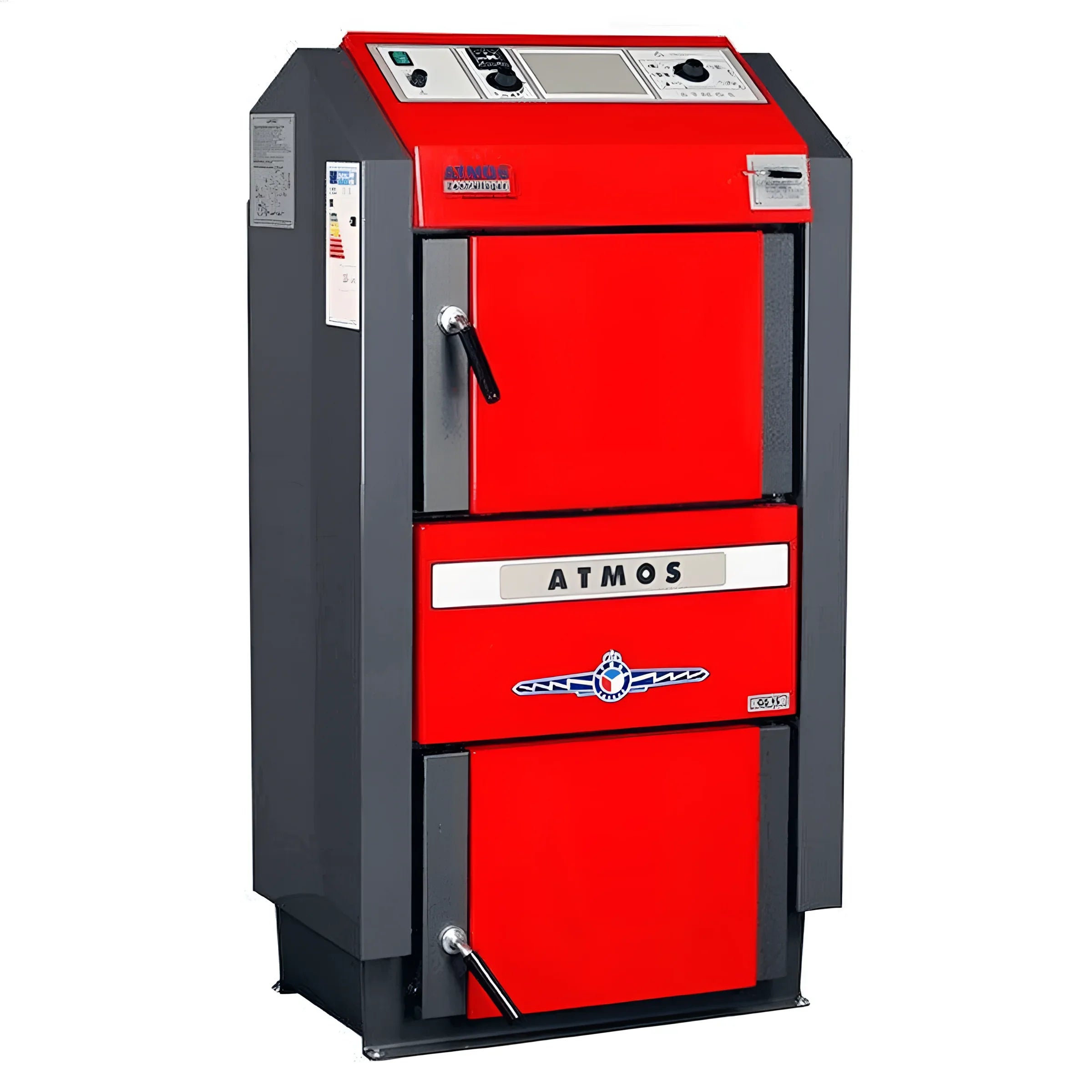 Red and grau Atmos Holzvergaser Festbrennstoff Heizkessel Atmos-GS Holzvergaser 40 kW
