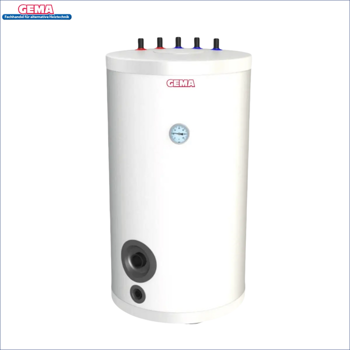 Weißer zylindrischer Brauchwasserspeicher 150 L mit Incoloy 825 Heizstab 2 kW