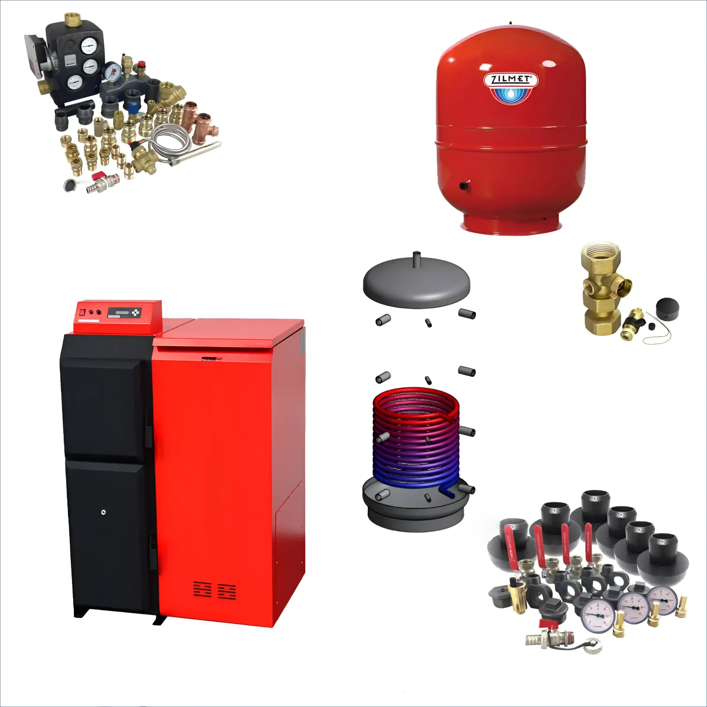 Heizungssystem Komponenten vom Thermoflux Pelling 25/230 mit Pufferspeicher und 1 WT
