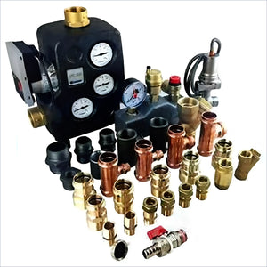 Verschiedene Sanitäranschlüsse und Komponenten für Thermoflux Pelling 25/230 ohne WT