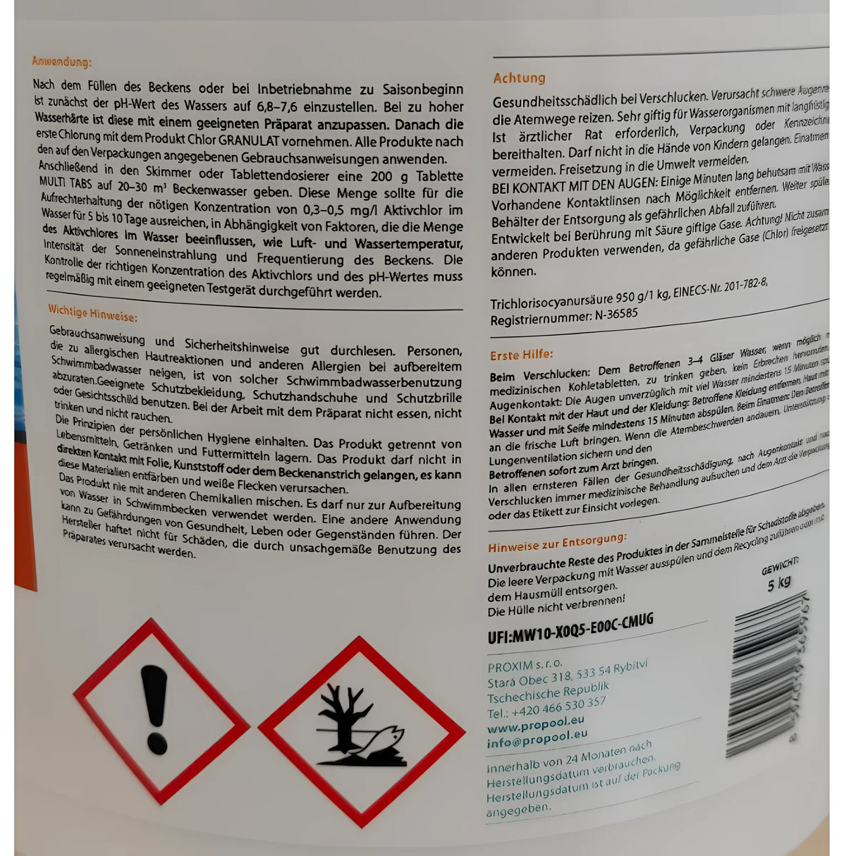 Chlortabletten für Pool - 5-Phasen Pflege & Reinigung - Multi Tabs 5 in 1.