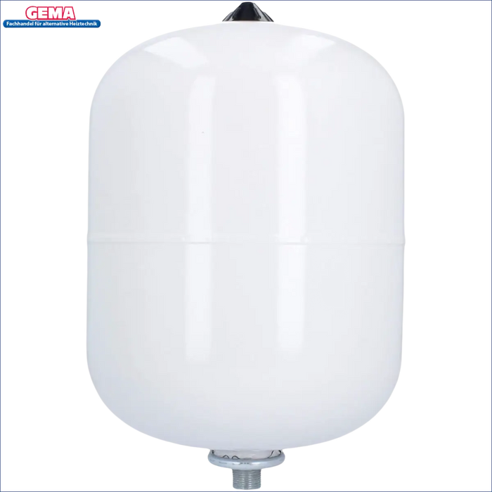 Weiße Ausdehnungsflasche mit Threadanschluss für Thermoflux Pelling 25/230 mit Pufferspeicher