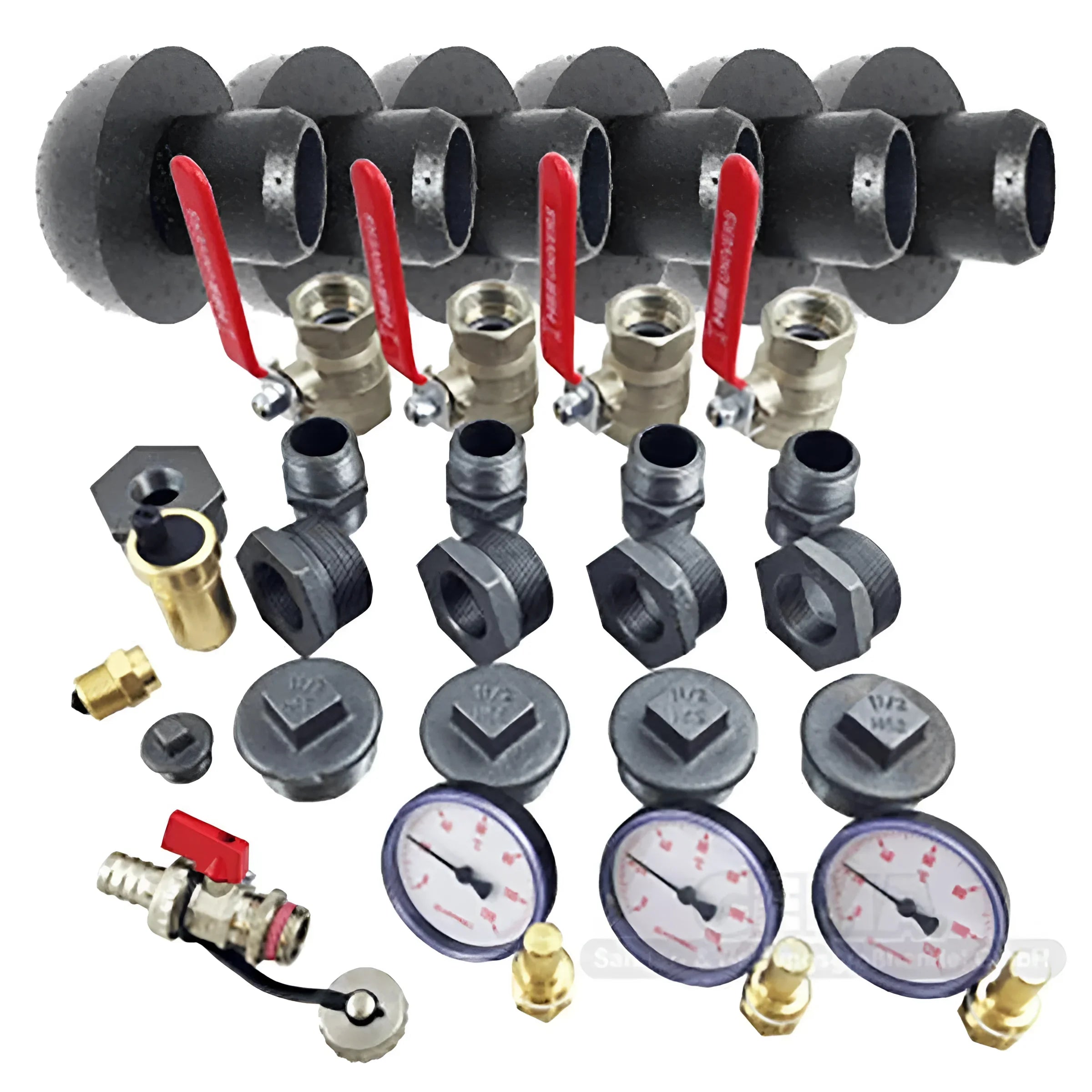 Plumbing manifold with valves and fittings für Thermoflux Pelling 35/150 liter Pufferspeicher