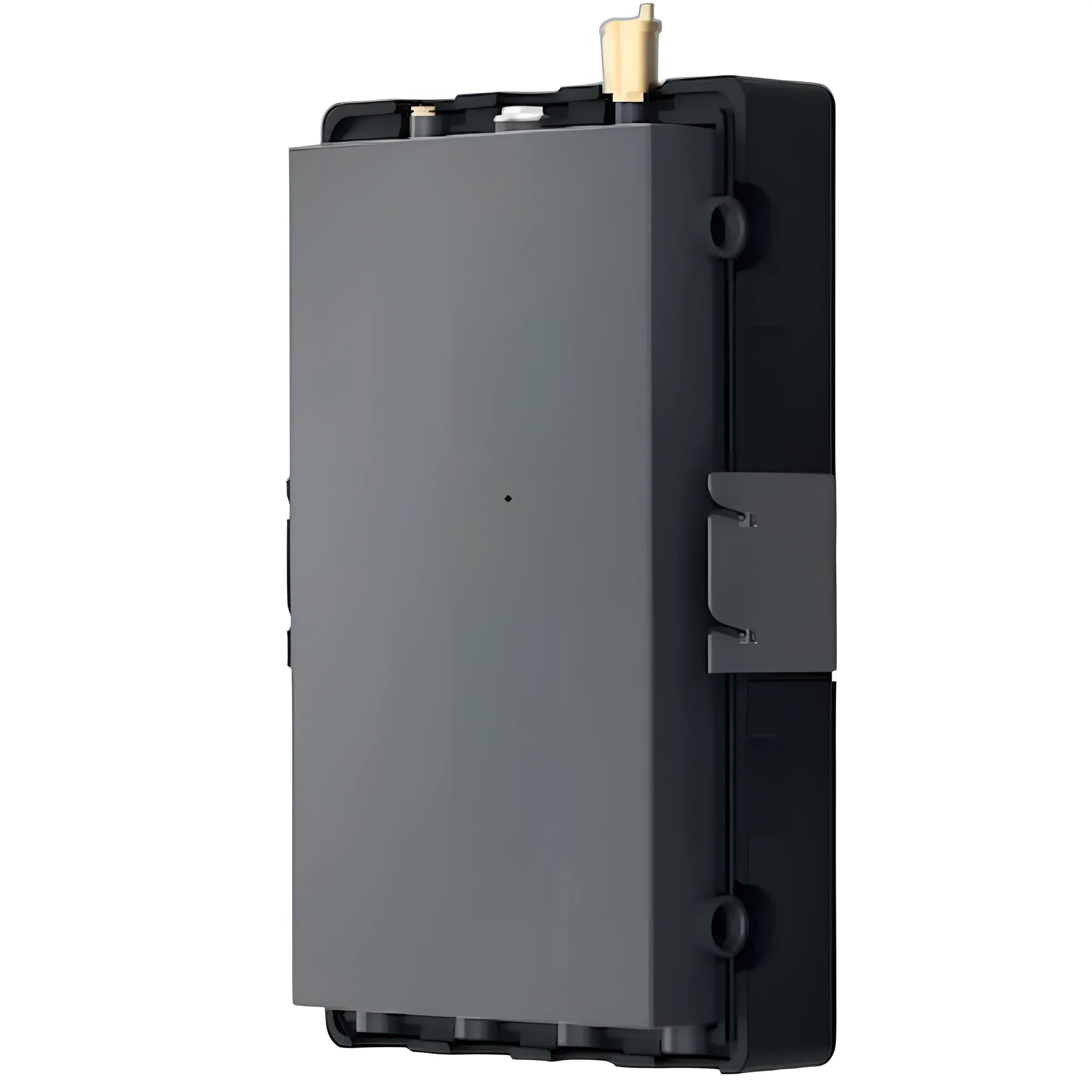 Dunkelgraues elektronisches Gerät mit goldener Antenne für Mini Wärmepumpenspeicher 50 Liter