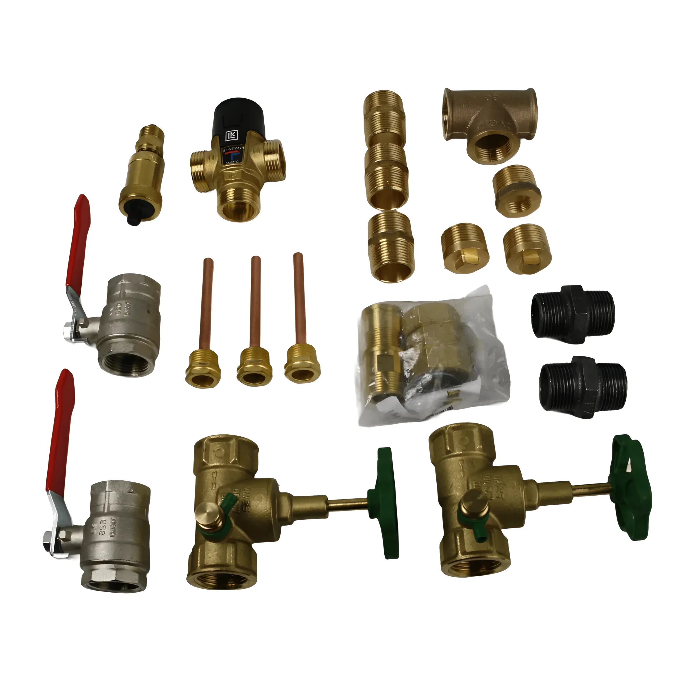 Assorted plumbing fittings für Sunex Fish S16 S16 Anschlussset mit Rotguss Stopfen