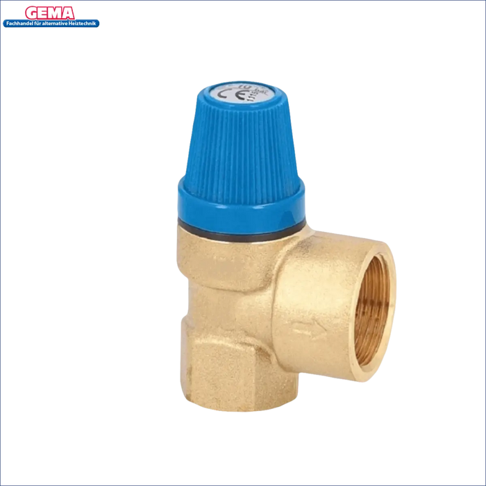 Brassdruckreduzierventil mit blauer Einstellknopf für Brauchwasserspeicher 150 L
