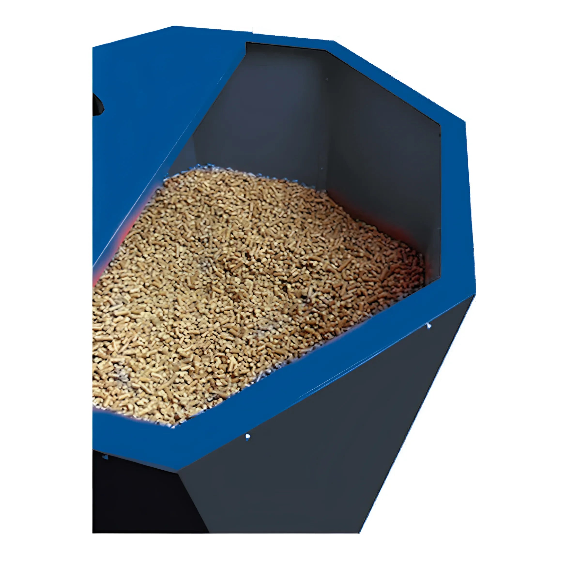 Atmos Pelletsilo mit Holzpellets 🪵 – kompakte Lagerlösung für optimale Nutzung des Raums.