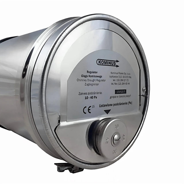 Zugbegrenzer Edelstahl Universal mit Rauchrohradapter und Dichtlippe 120-200mm.