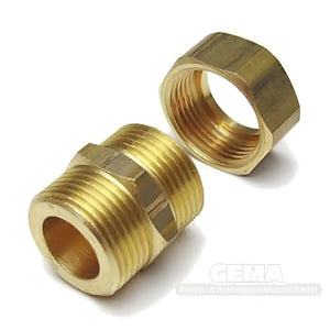 Brass Rohrfitting mit Gewinde und Mutter für DN20 Solarleitung und Boiler-Zubehör
