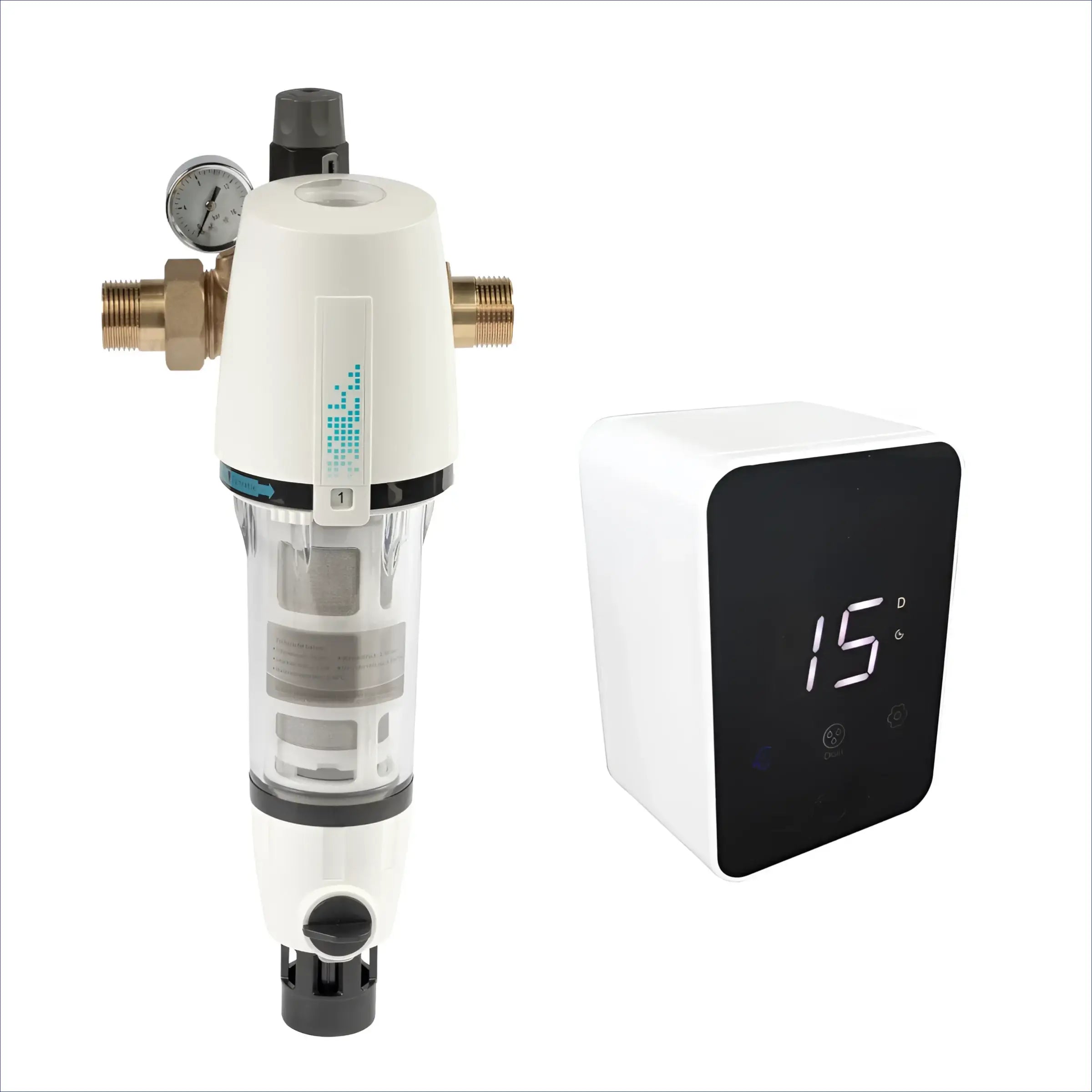 Wasserfilter mit digitaler Anzeige für Aqmos Hauswasserfilter Rückspülfilter
