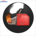 Roter Pelletsbrenner mit Flammen für Attack SLX Kombikessel 25 kW