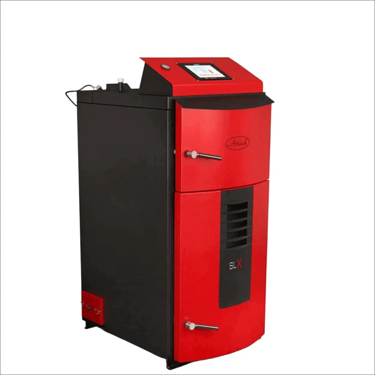 Rote und schwarze Heizungsboiler für den Attack SLX Lambda 40 kW Holzvergaser