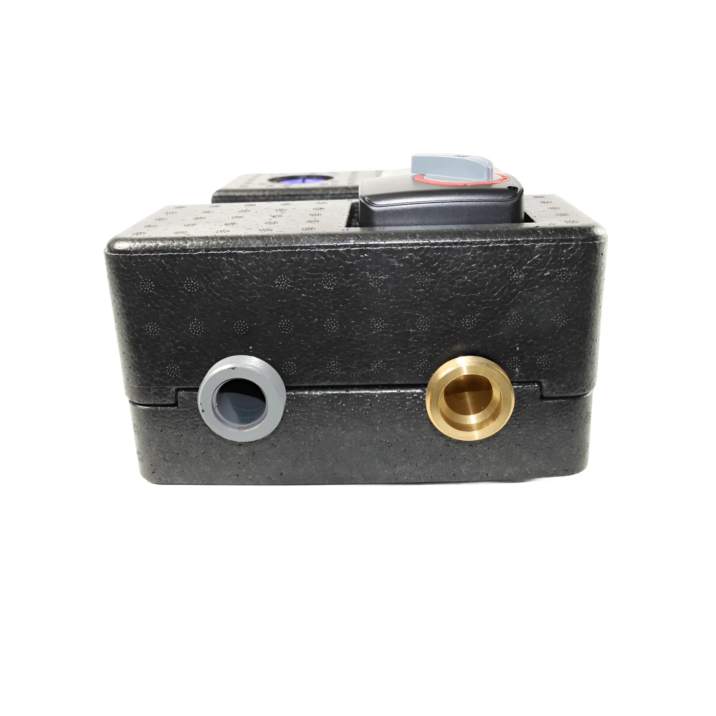 Schwarze GEMA Pumpengruppe DN25 mit Dreiwege-Mischventil, Brass und Gray Ports
