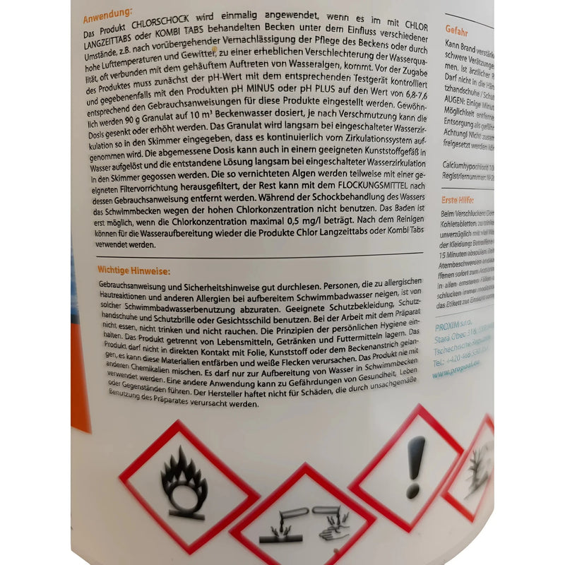 Chloro šoko granulės greitai tirpstančios - GEMA parduotuvė