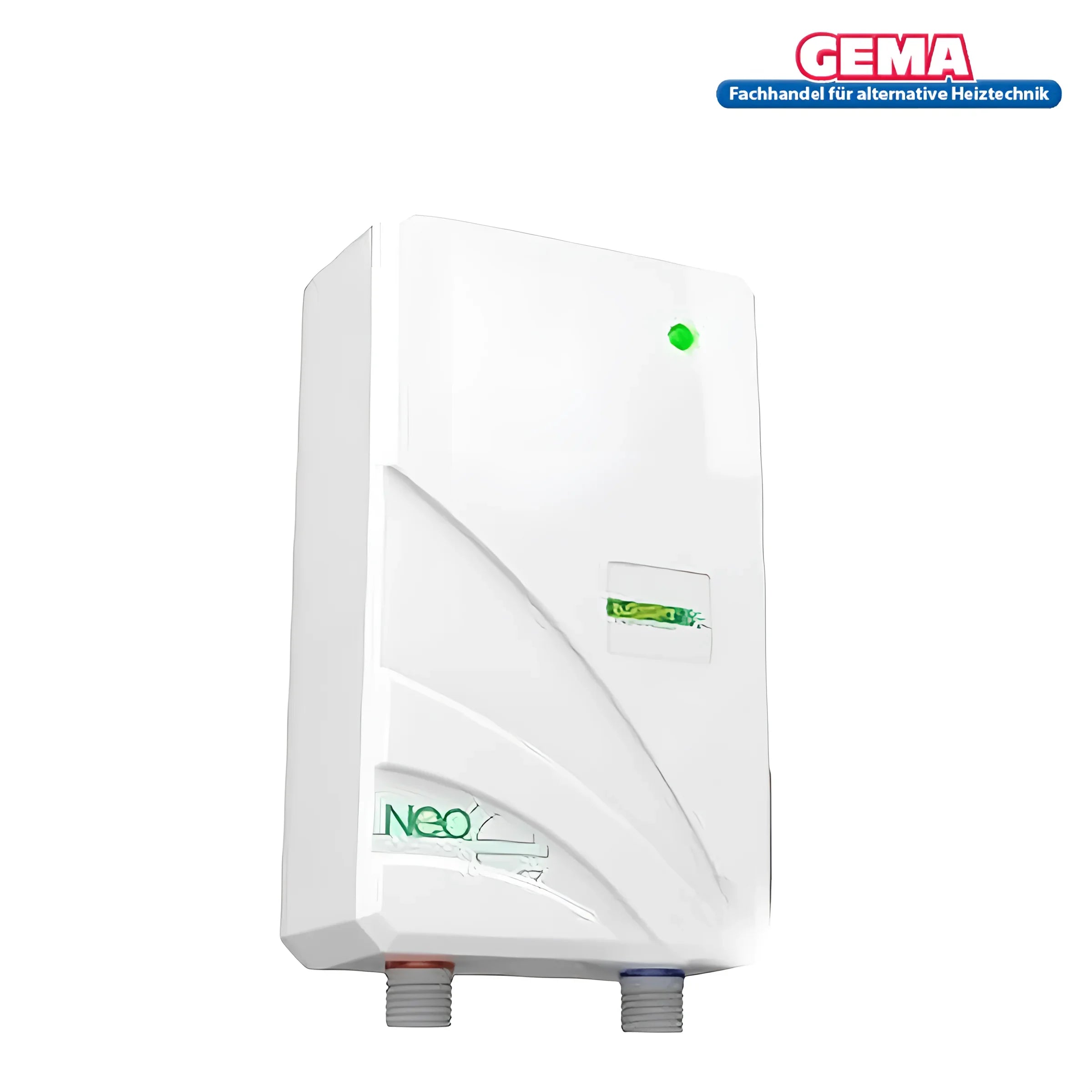 Weiße Wanddurchlauferhitzer neo 230V für kleineren Warmwasserbedarf, platzsparend