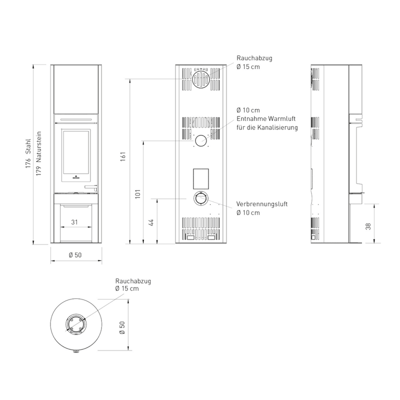 Edilkamin Tally S Evo 9,1 kW Kaminofen mit integrierter Scheibenspülung 🔥 - GEMA Shop