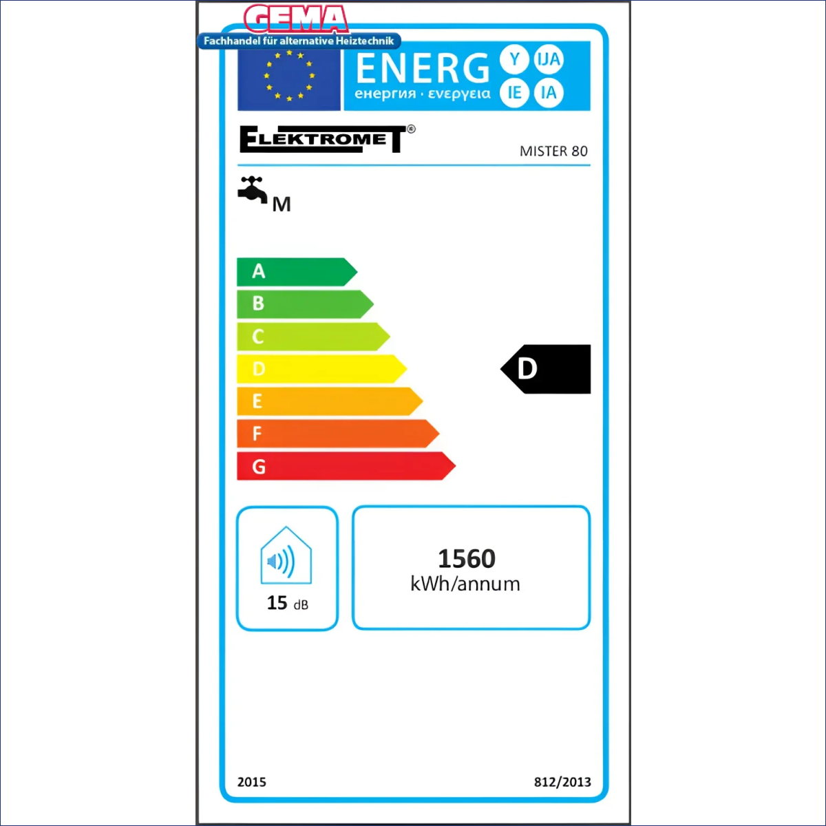 Energieeffizienzlabel für Elektrohängespeicher, Brauchwasserspeicher, Elektrospeicher Boiler