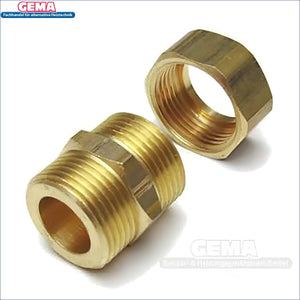 Brass Rohrfitting mit Gewinde und Mutter für DN20 Solarleitung und Boiler-Zubehör