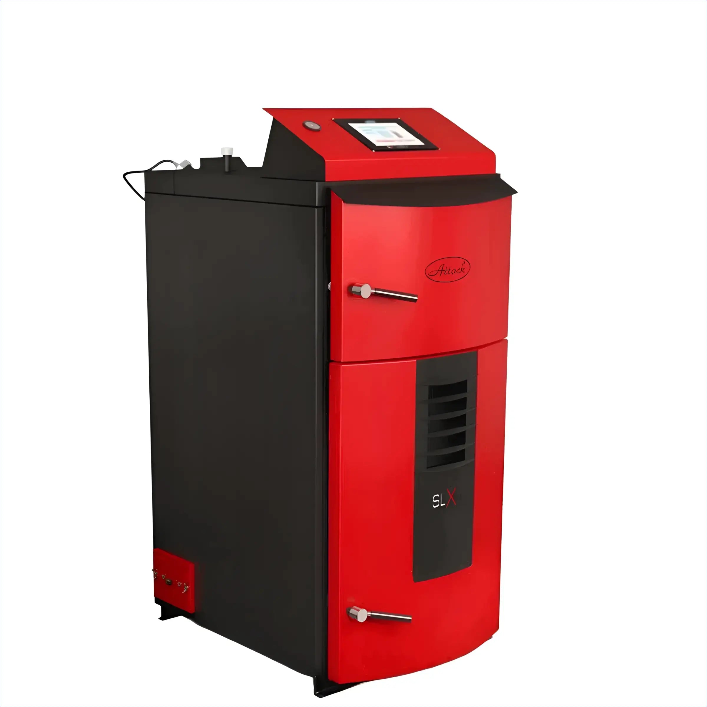 Roter und schwarzer Heizkessel für Holzvergaser Attack SLX Lambda 45 kW