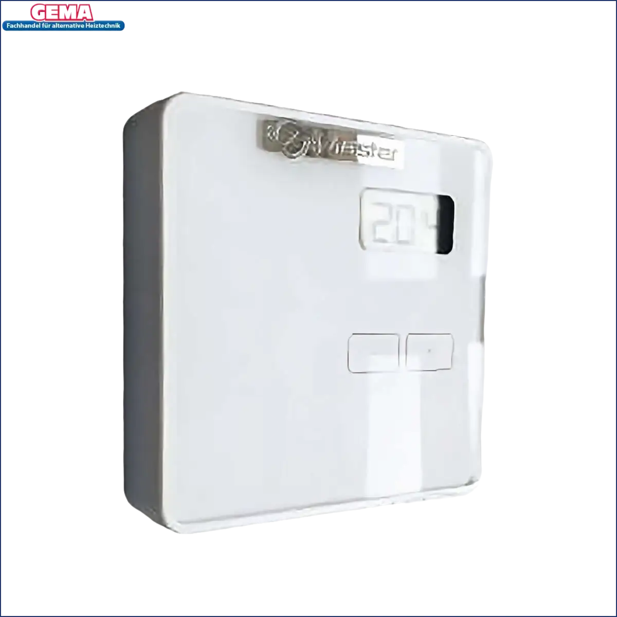Weißer digitaler Thermostat im Raumthermostat Master R.31 Aufputz Design
