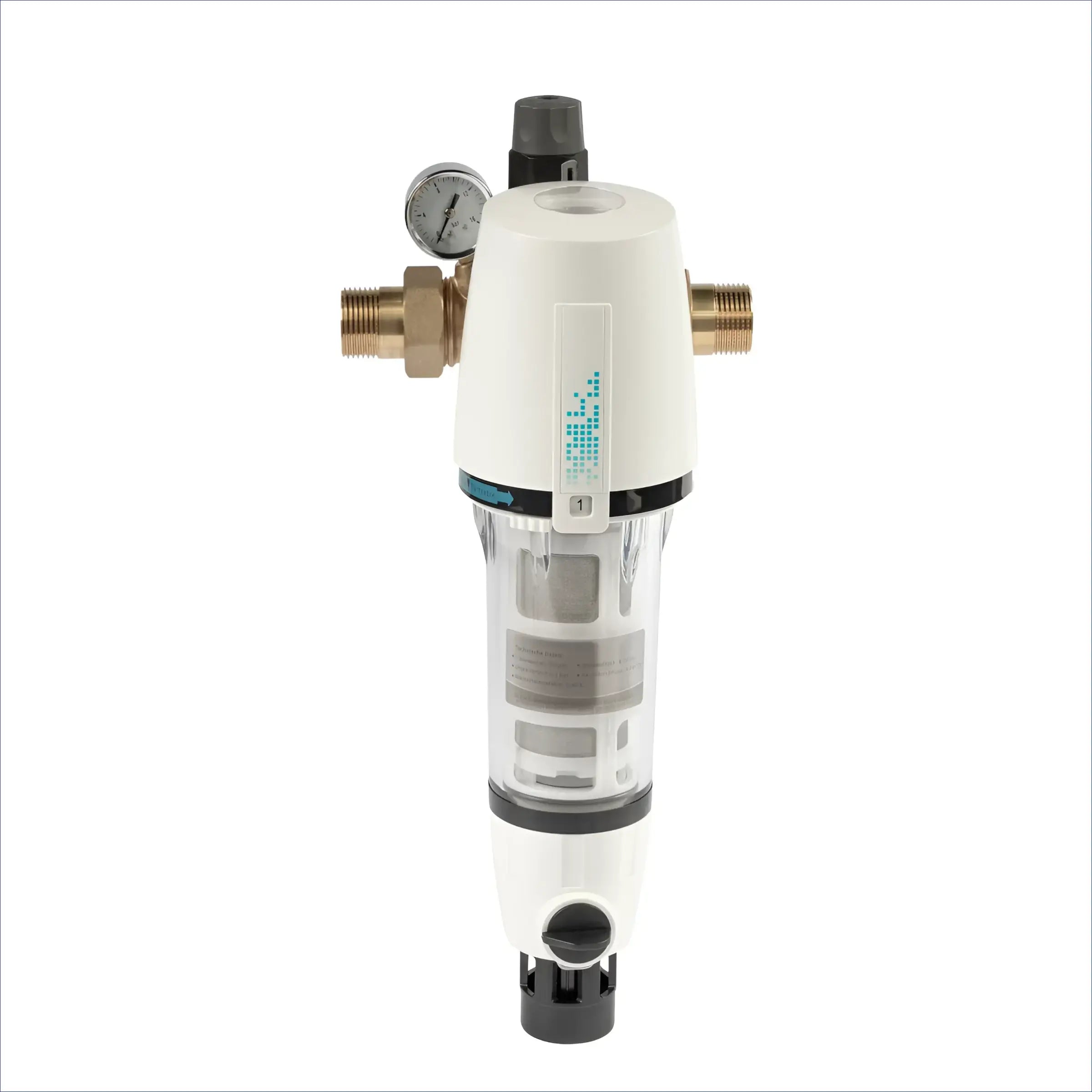 Haushaltswasserfilter mit Druckmesser für Rückspülung Rückspülfilter AQMOS 1 Zoll