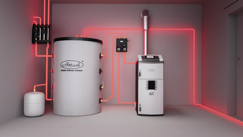 Medienos dujofikatorius 40 kW ATTACK SLX 40 Profi