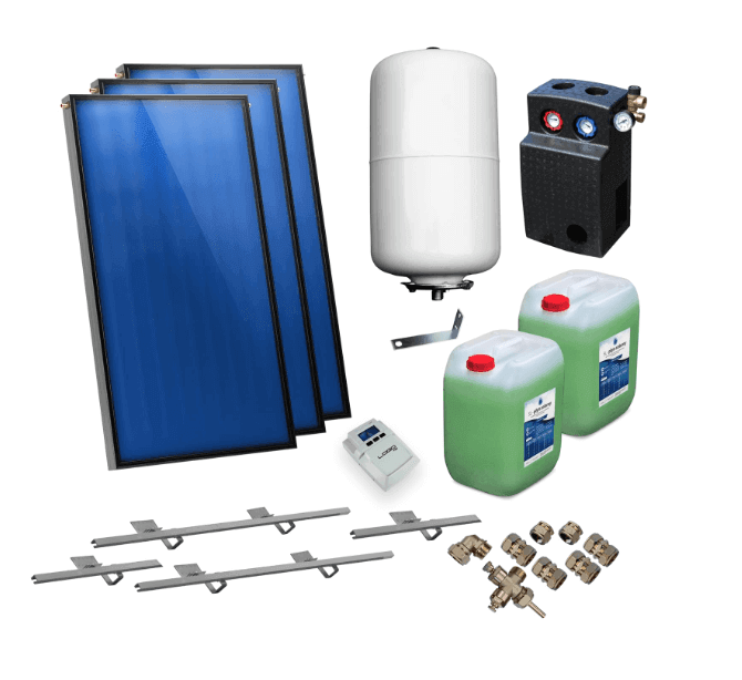 Solarpaket Flachkollektoren AMX2.51 7.59 m² für Schrägdach - GEMA Shop