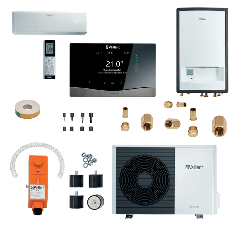 Vaillant šilumos siurblys su oro kondicionieriumi Split | Paketas 4.0601 aroTHERM Split - GEMA parduotuvė