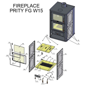Wasserführender Kaminofen mit Backfach Prity FGW15 - 19,8 kW - GEMA Shop