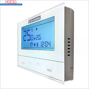 Weiße digitale Thermostat Zimmerregler Master für Wochensteuerung und Boilers mit Hintergrundbeleuchtung